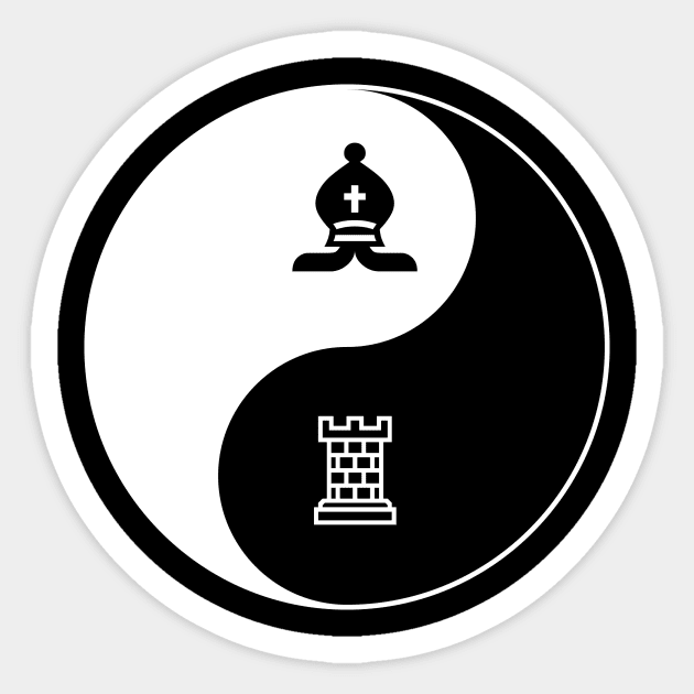 Bishop-Rook Yin Yang Sticker by Designs_by_Tom